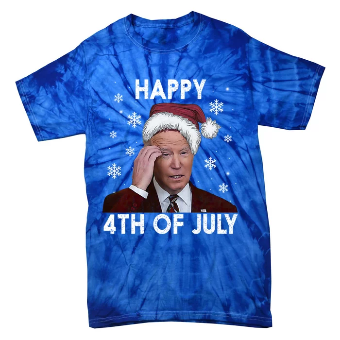 Funny Happy 4th Of July Joe Biden Costume Santa Great Gift Meaningful Gift Tie-Dye T-Shirt