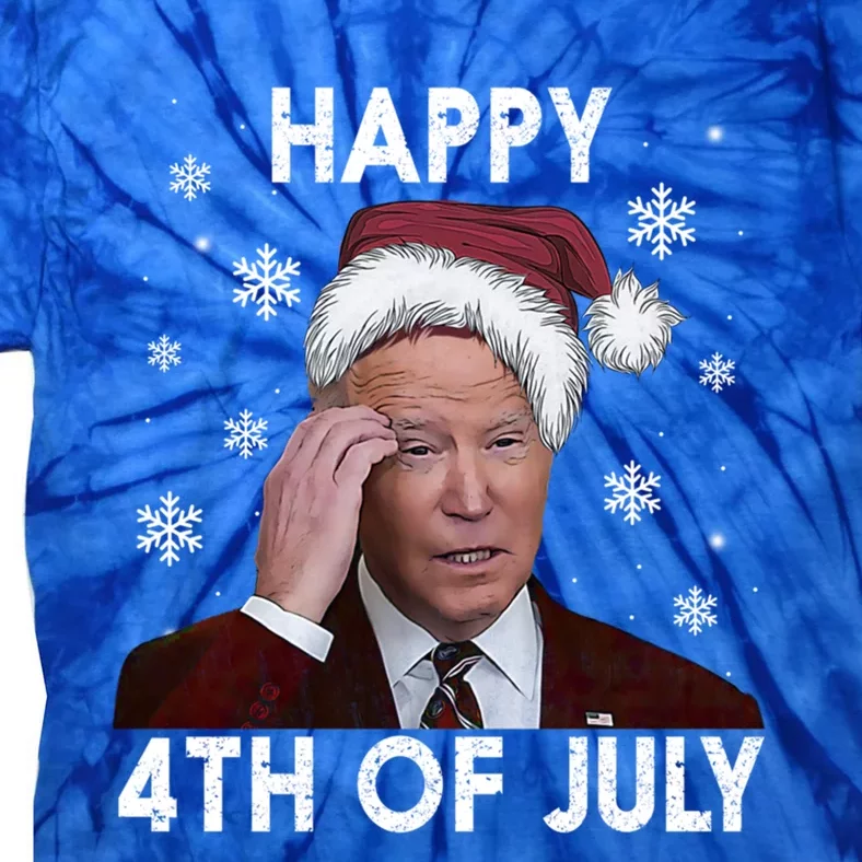 Funny Happy 4th Of July Joe Biden Costume Santa Gift Funny Gift Tie-Dye T-Shirt