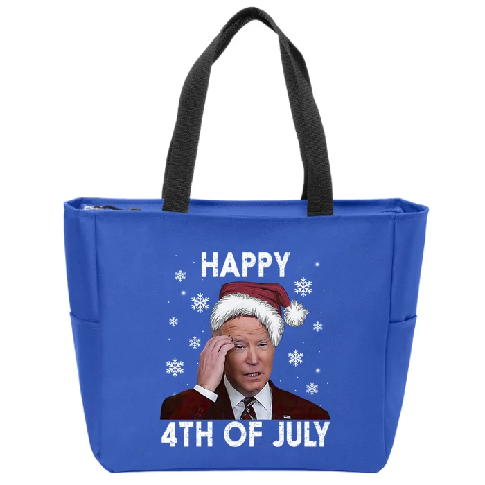 Funny Happy 4th Of July Joe Biden Costume Santa Gift Funny Gift Zip Tote Bag