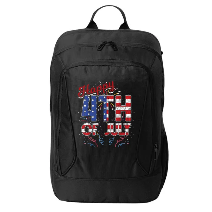 Fireworks Happy 4th Of July US Flag American 4th Of July City Backpack