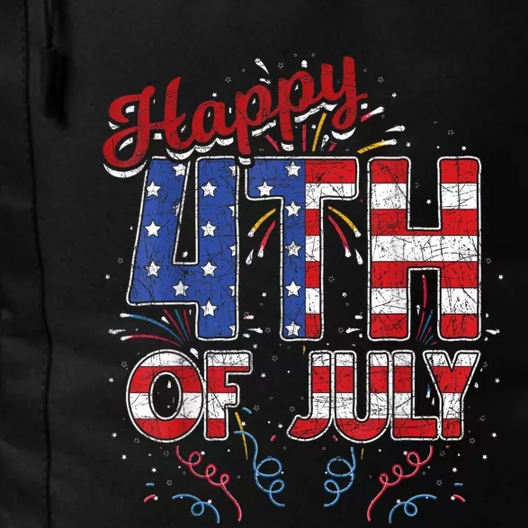 Fireworks Happy 4th Of July US Flag American 4th Of July Daily Commute Backpack