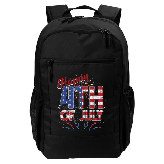 Fireworks Happy 4th Of July US Flag American 4th Of July Daily Commute Backpack