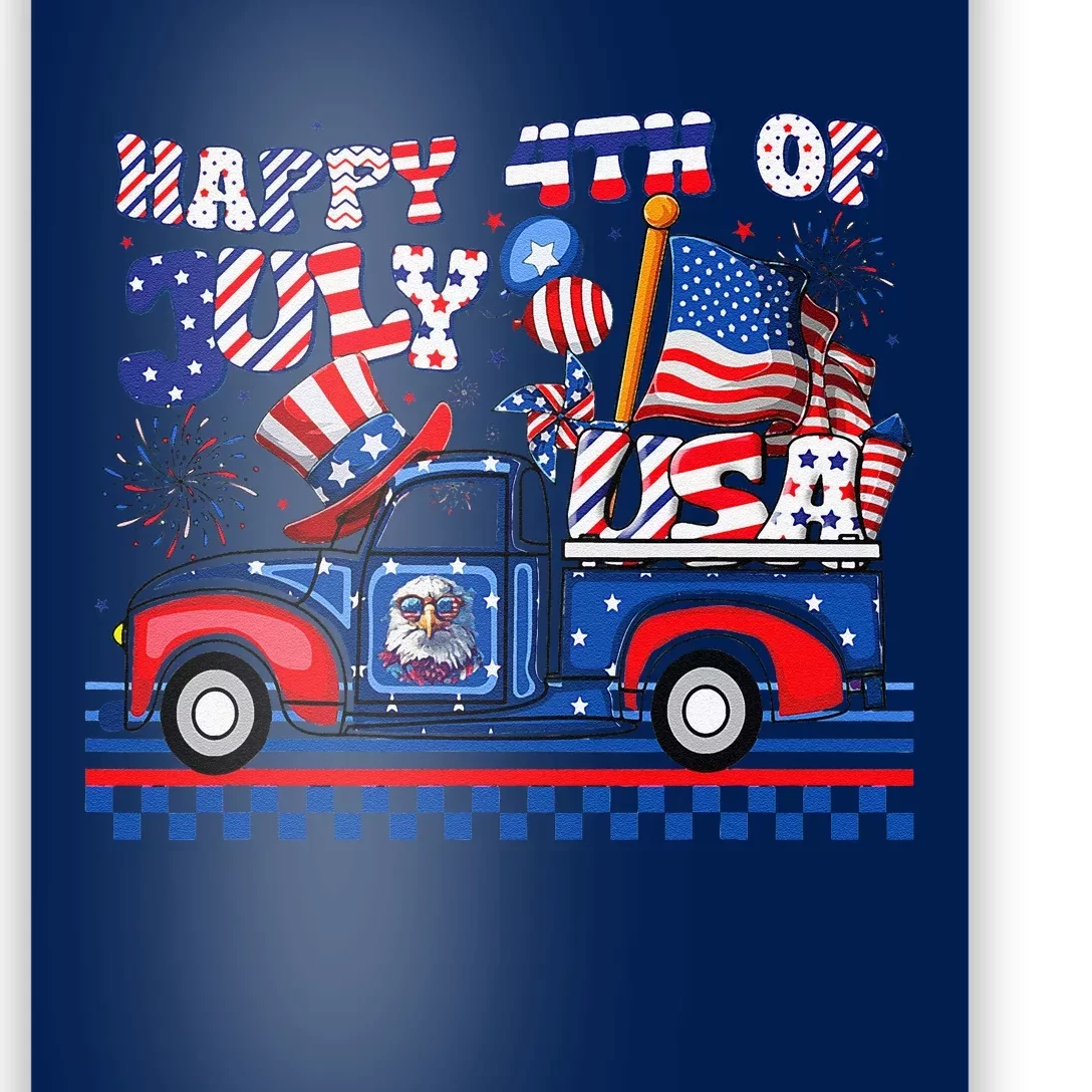 Fireworks Happy 4th Of July Usa Flag American 4th July Poster