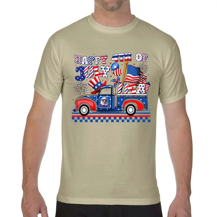 Fireworks Happy 4th Of July Usa Flag American 4th July Comfort Colors T-Shirt