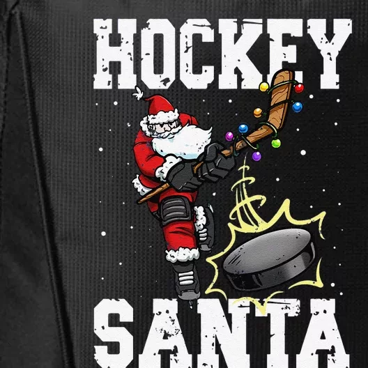 Funny Hockey 812 Santa Hockey Player Christmas Cool Gift City Backpack