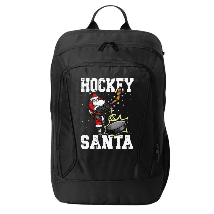 Funny Hockey 812 Santa Hockey Player Christmas Cool Gift City Backpack