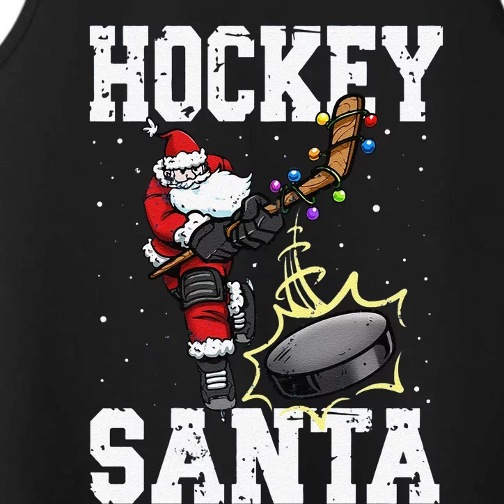 Funny Hockey 812 Santa Hockey Player Christmas Cool Gift Performance Tank