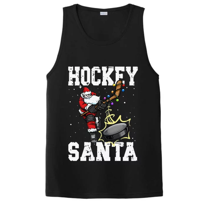 Funny Hockey 812 Santa Hockey Player Christmas Cool Gift Performance Tank