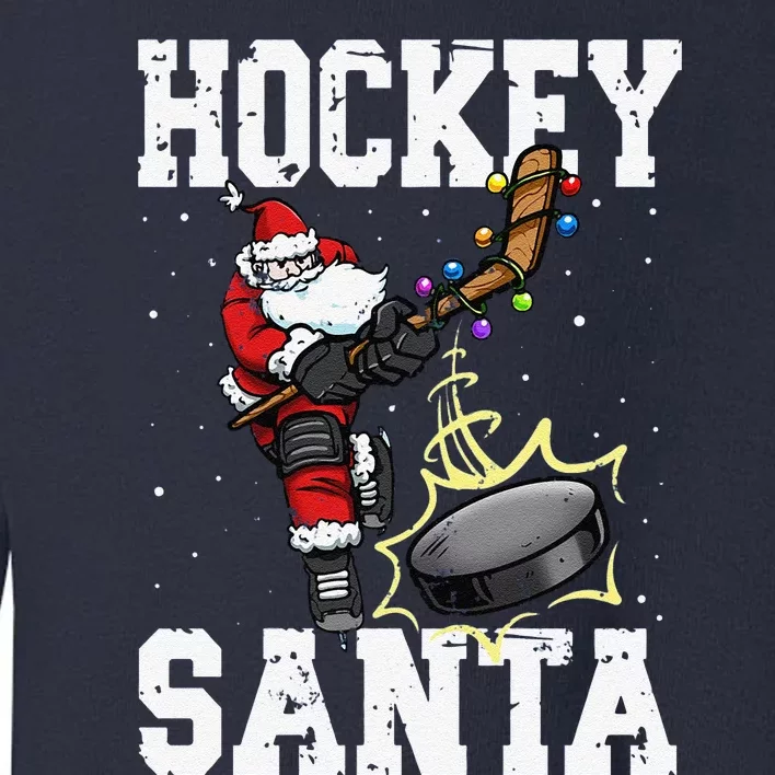 Funny Hockey 812 Santa Hockey Player Christmas Cool Gift Toddler Sweatshirt