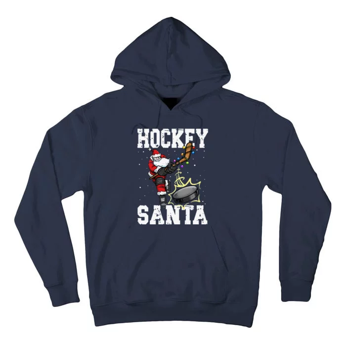 Funny Hockey 812 Santa Hockey Player Christmas Cool Gift Tall Hoodie