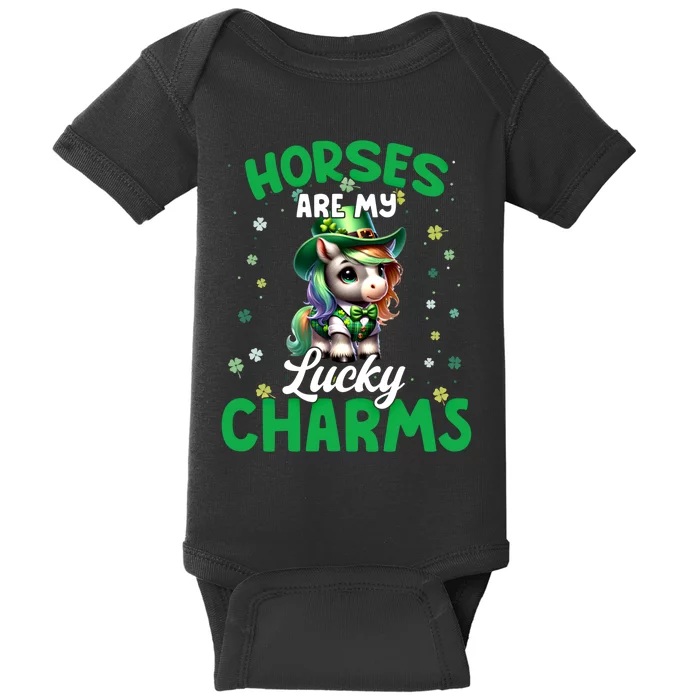 Funny Horses Are My St Patricks Day Outfit Gift Baby Bodysuit