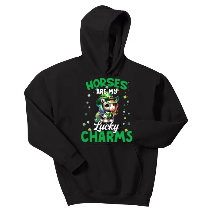 Funny Horses Are My St Patricks Day Outfit Gift Kids Hoodie