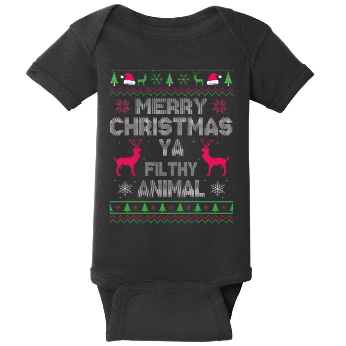 Festive Holiday Animal Print Sweater Baby Bodysuit