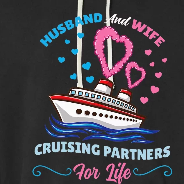 funny Husband And Wife Cruising Partners for Life Garment-Dyed Fleece Hoodie