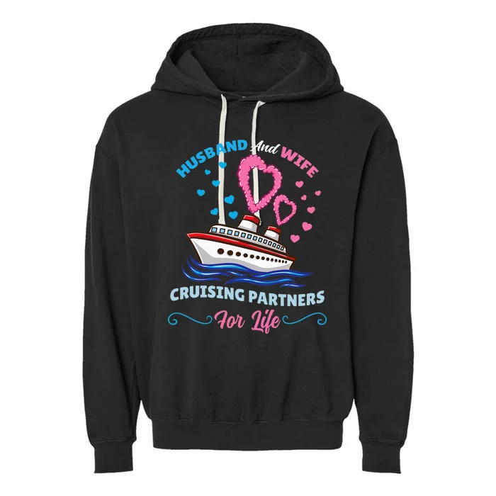 funny Husband And Wife Cruising Partners for Life Garment-Dyed Fleece Hoodie