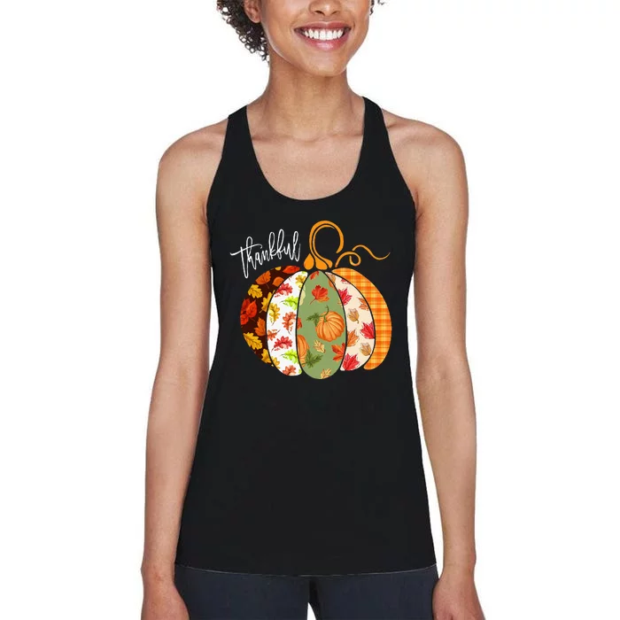 Festive Harvest Adorable Pumpkin Design for Autumn Celebrations Women's Racerback Tank