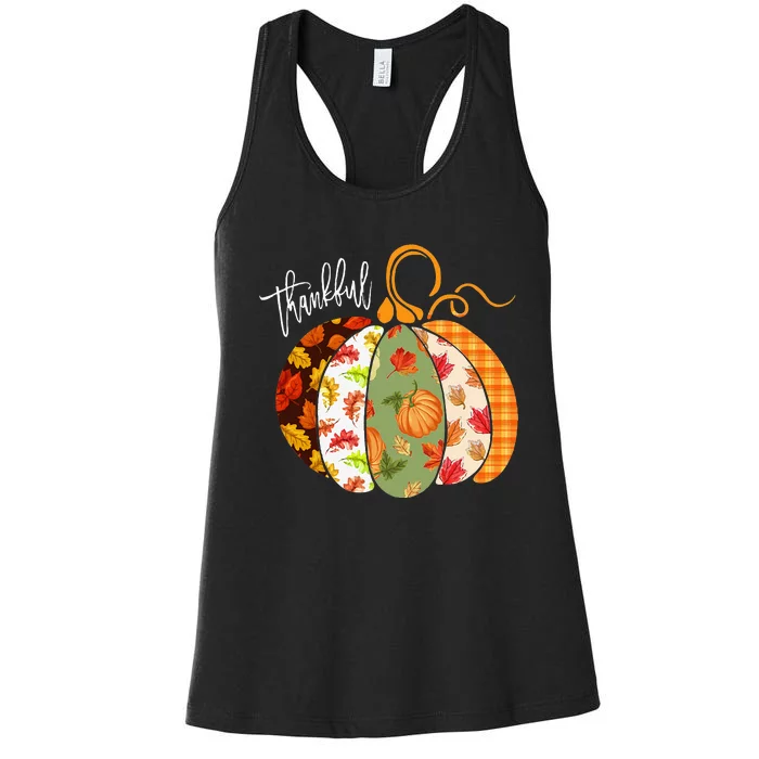 Festive Harvest Adorable Pumpkin Design for Autumn Celebrations Women's Racerback Tank