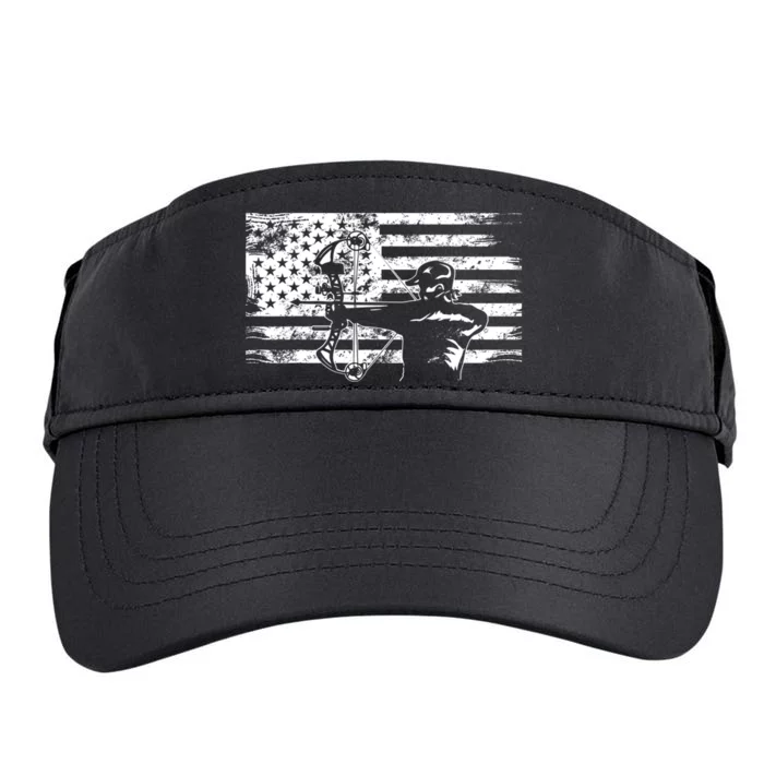 Funny Hunting Archer American Flag Gift Bowhunting Gift For Hunters Men Adult Drive Performance Visor