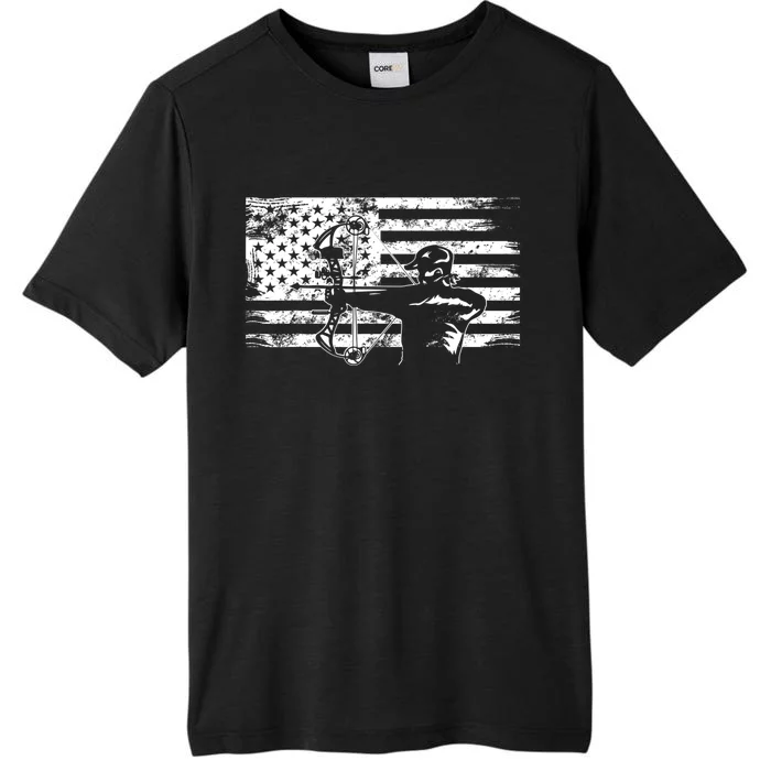 Funny Hunting Archer American Flag Gift Bowhunting Gift For Hunters Men ChromaSoft Performance T-Shirt