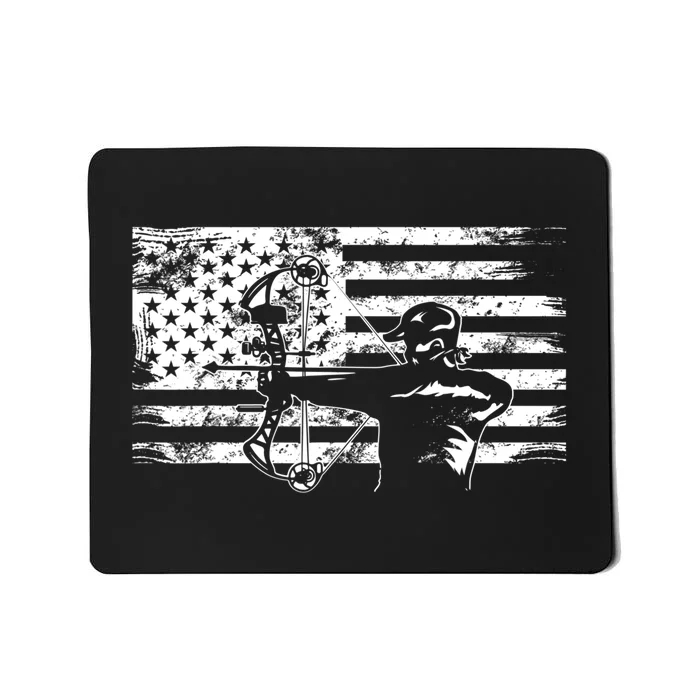 Funny Hunting Archer American Flag Gift Bowhunting Gift For Hunters Men Mousepad