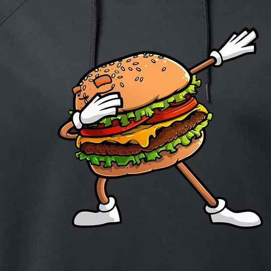 Funny Hamburger Art Cheeseburger Lover Performance Fleece Hoodie