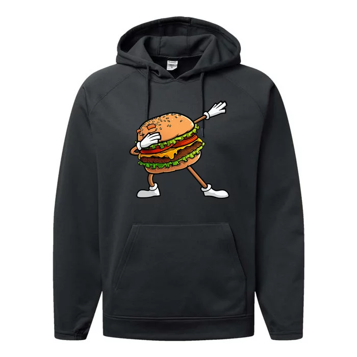 Funny Hamburger Art Cheeseburger Lover Performance Fleece Hoodie