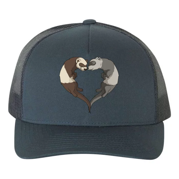 Ferret Heart Animal Lover Yupoong Adult 5-Panel Trucker Hat