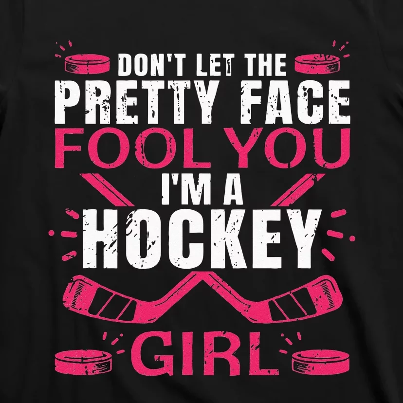 Funny Hockey Art For Women Girl Hockey Player Sport Lovers T-Shirt