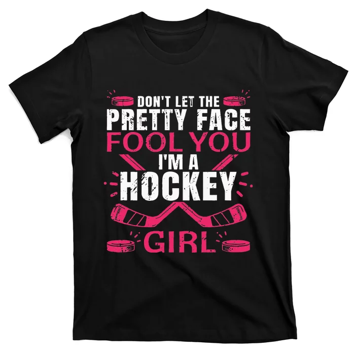 Funny Hockey Art For Women Girl Hockey Player Sport Lovers T-Shirt