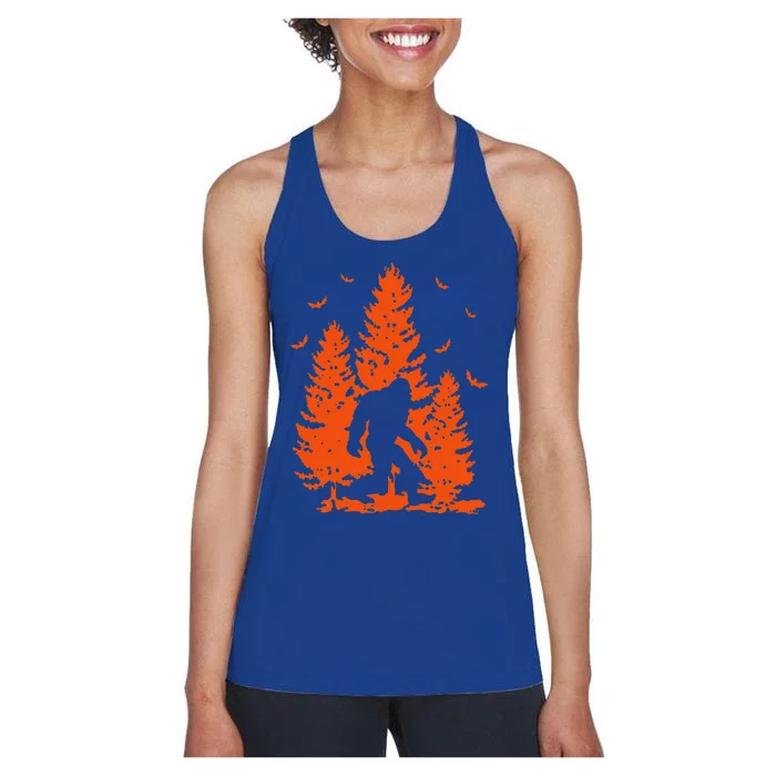 Funny Hide And Seek Sasquatch Bigfoot Halloween Costume Women's Racerback Tank