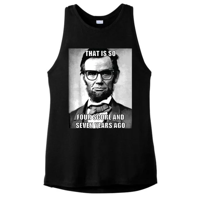 Funny Hipster Abraham Lincoln Ladies Tri-Blend Wicking Tank