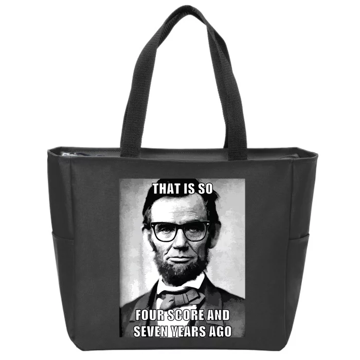 Funny Hipster Abraham Lincoln Zip Tote Bag