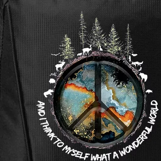 Funny Hippie And I Think To Myself What A Wonderful World Great Gift City Backpack