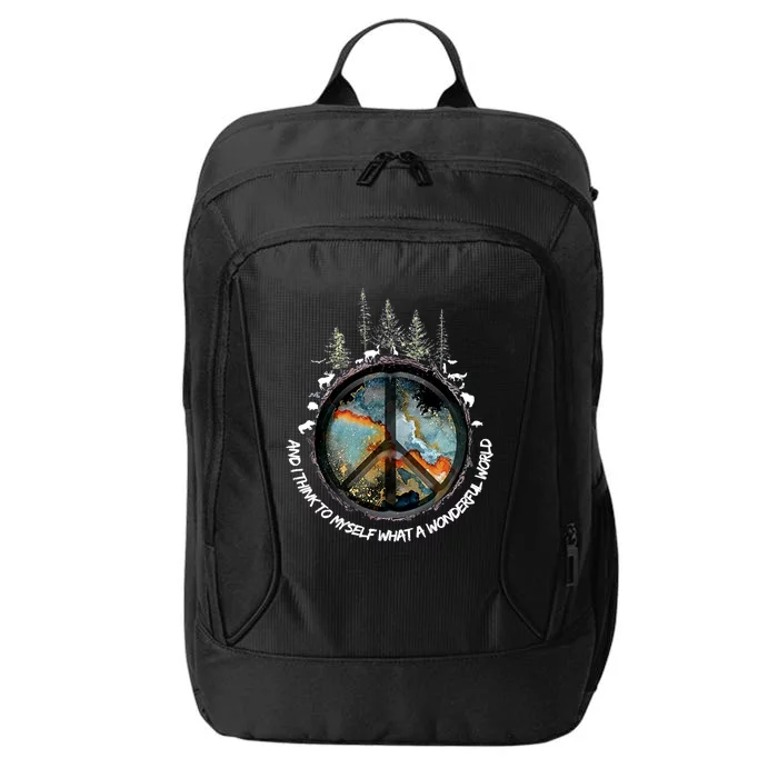 Funny Hippie And I Think To Myself What A Wonderful World Great Gift City Backpack