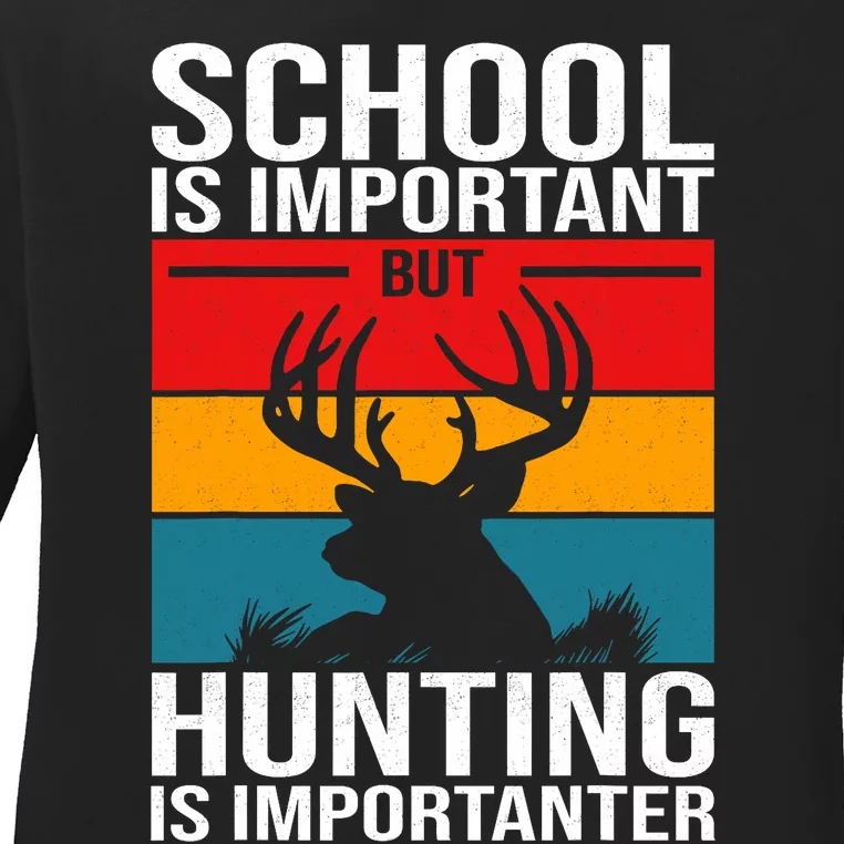 Funny Hunting Art Hunter Deer Clothes Ladies Long Sleeve Shirt