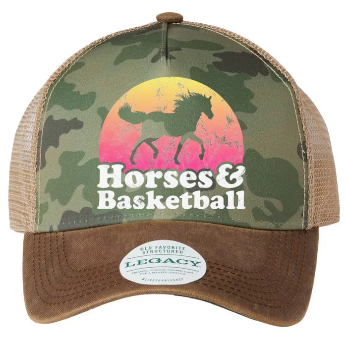 funny Horse and Basketball  or Horses Legacy Tie Dye Trucker Hat