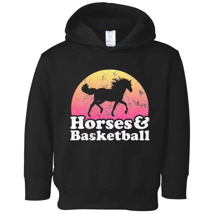 funny Horse and Basketball  or Horses Toddler Hoodie