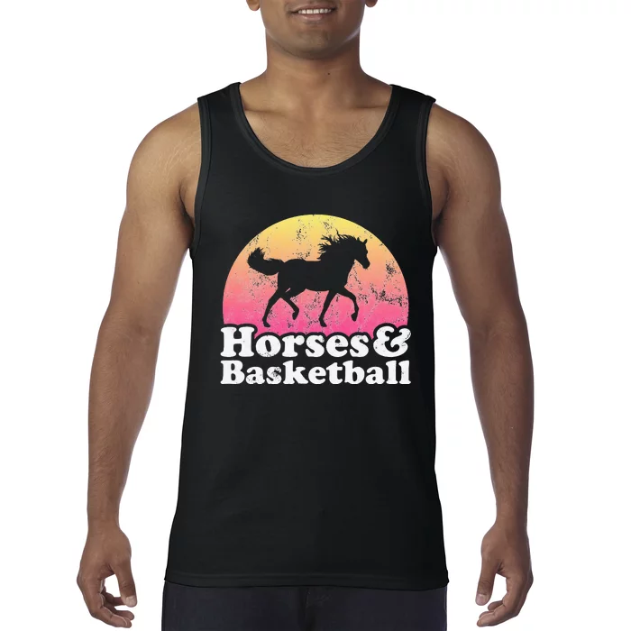 funny Horse and Basketball  or Horses Tank Top