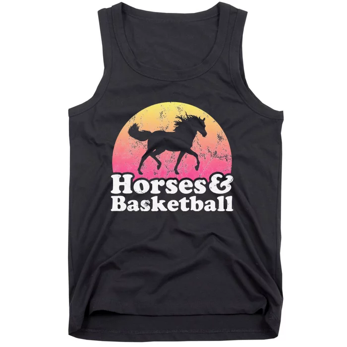 funny Horse and Basketball  or Horses Tank Top