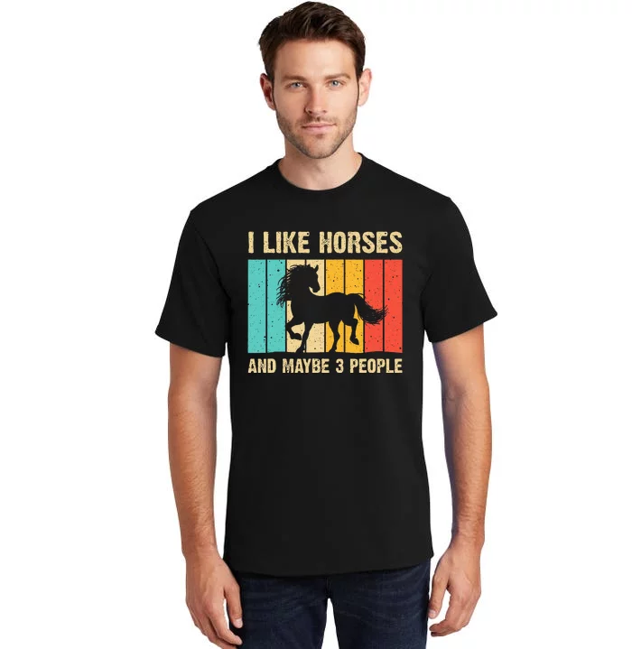 Funny Horse Art Horse Lover Women Introvert Tall T-Shirt