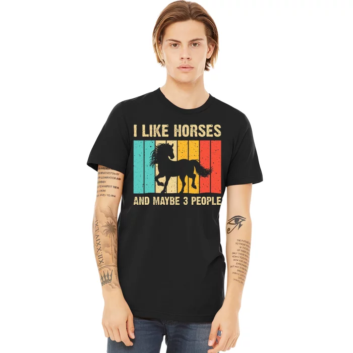 Funny Horse Art Horse Lover Women Introvert Premium T-Shirt