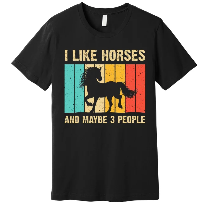 Funny Horse Art Horse Lover Women Introvert Premium T-Shirt