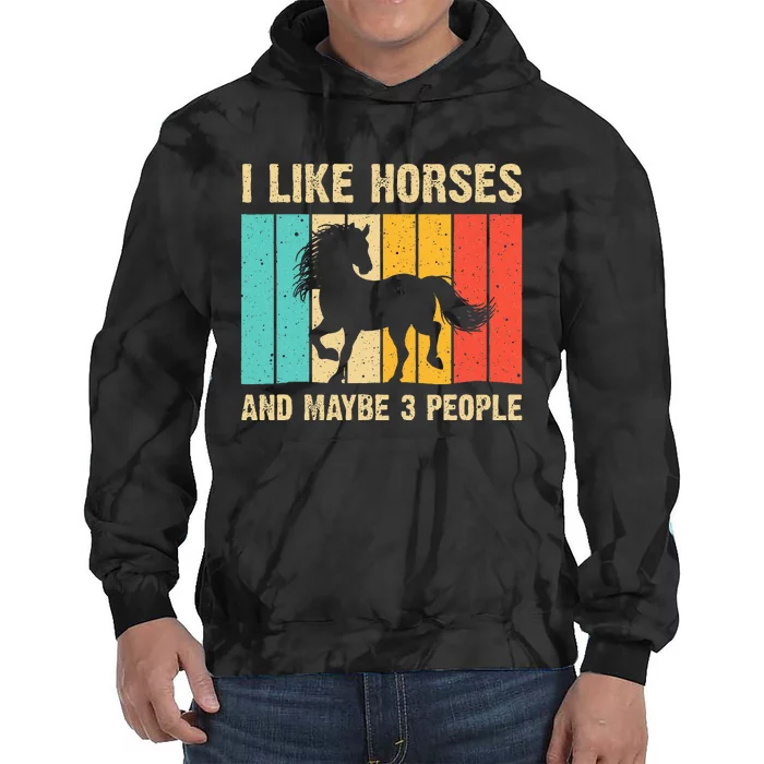 Funny Horse Art Horse Lover Women Introvert Tie Dye Hoodie