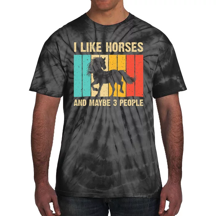 Funny Horse Art Horse Lover Women Introvert Tie-Dye T-Shirt