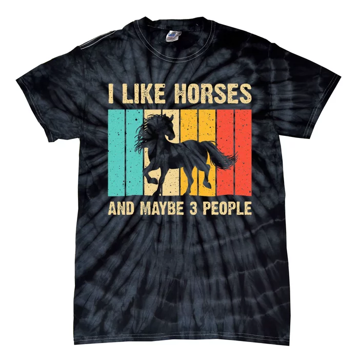 Funny Horse Art Horse Lover Women Introvert Tie-Dye T-Shirt