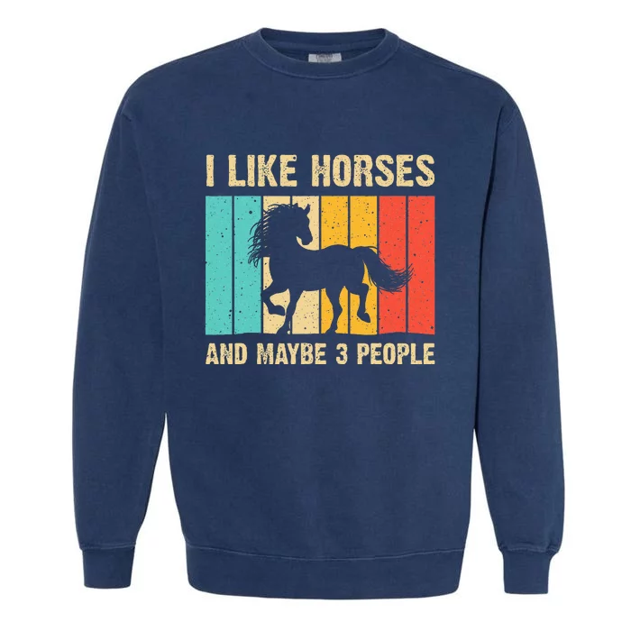 Funny Horse Art Horse Lover Women Introvert Garment-Dyed Sweatshirt