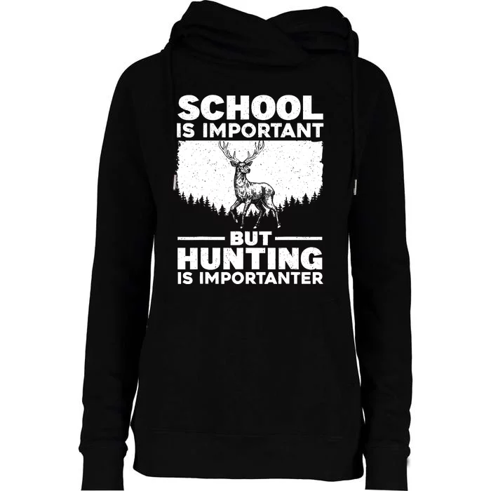 Funny Hunting Art Deer Hunter Wildlife Hunting Womens Funnel Neck Pullover Hood