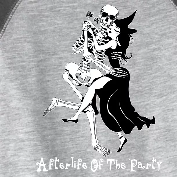 Funny Halloween Afterlife Of The Party Skeleton And Witch Toddler Fine Jersey T-Shirt