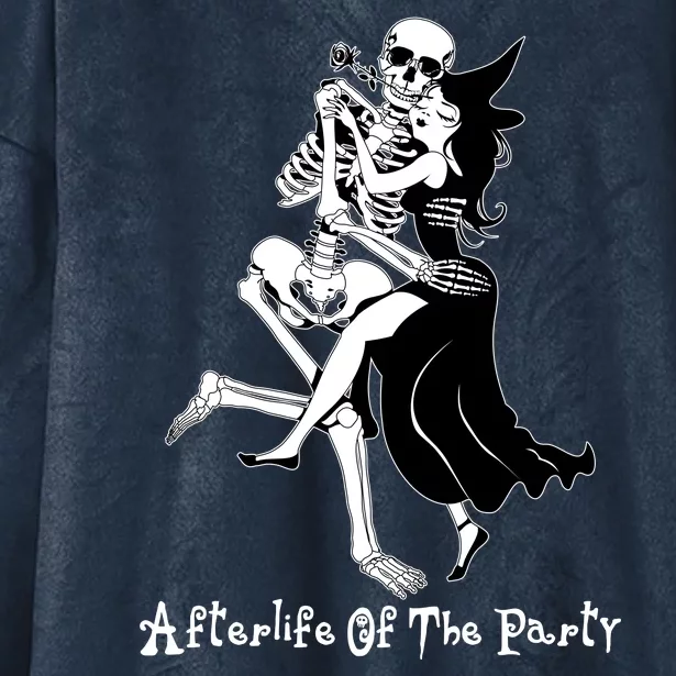 Funny Halloween Afterlife Of The Party Skeleton And Witch Hooded Wearable Blanket