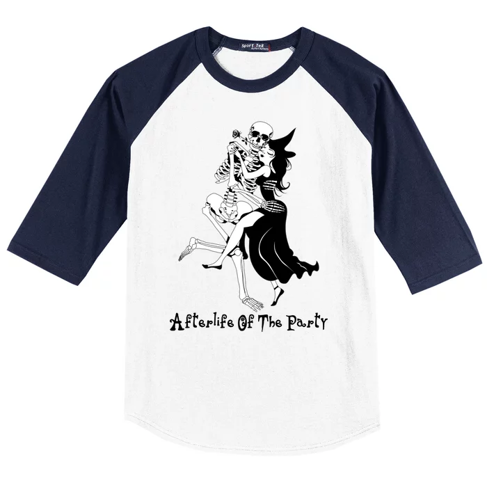 Funny Halloween Afterlife Of The Party Skeleton And Witch Baseball Sleeve Shirt